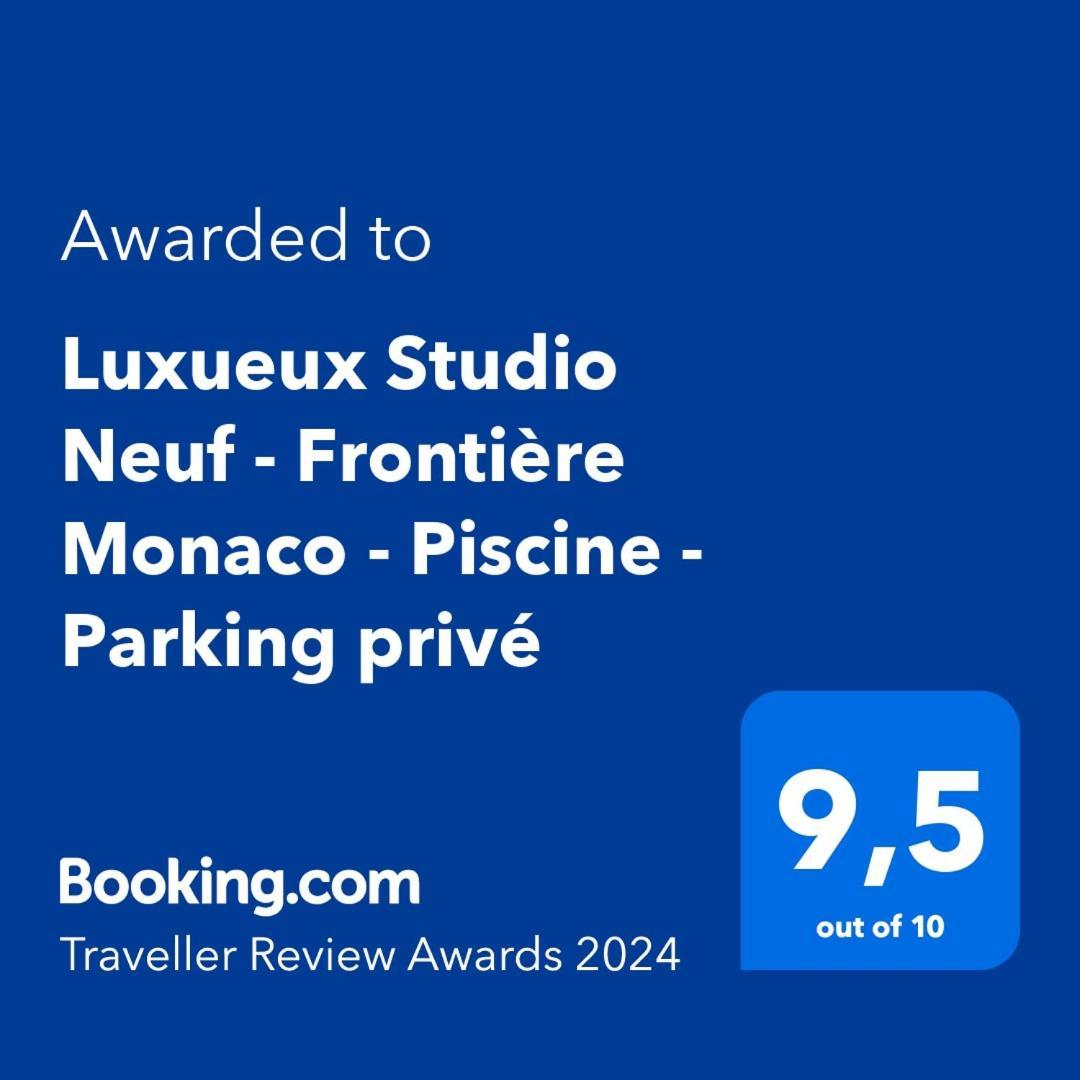 Luxueux Studio Neuf - Frontiere Monaco - Piscine - Parking Prive Dış mekan fotoğraf